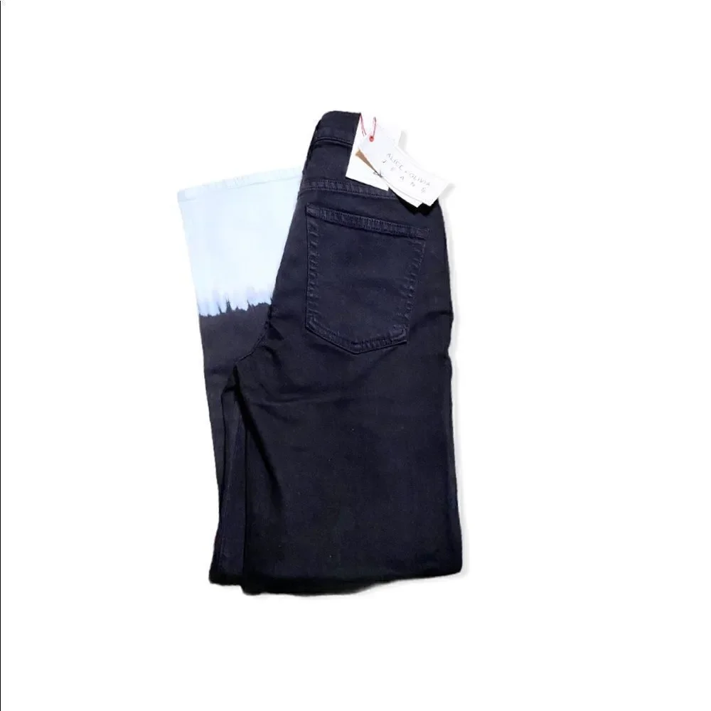 ALICE + OLIVIA JEANS Stunning Ombré Straight Jeans black white BNWT